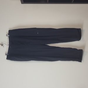 TALBOTS Black Polyester Athletic Cargo Pocket Pants With Blue Plaid Flannel Cuff